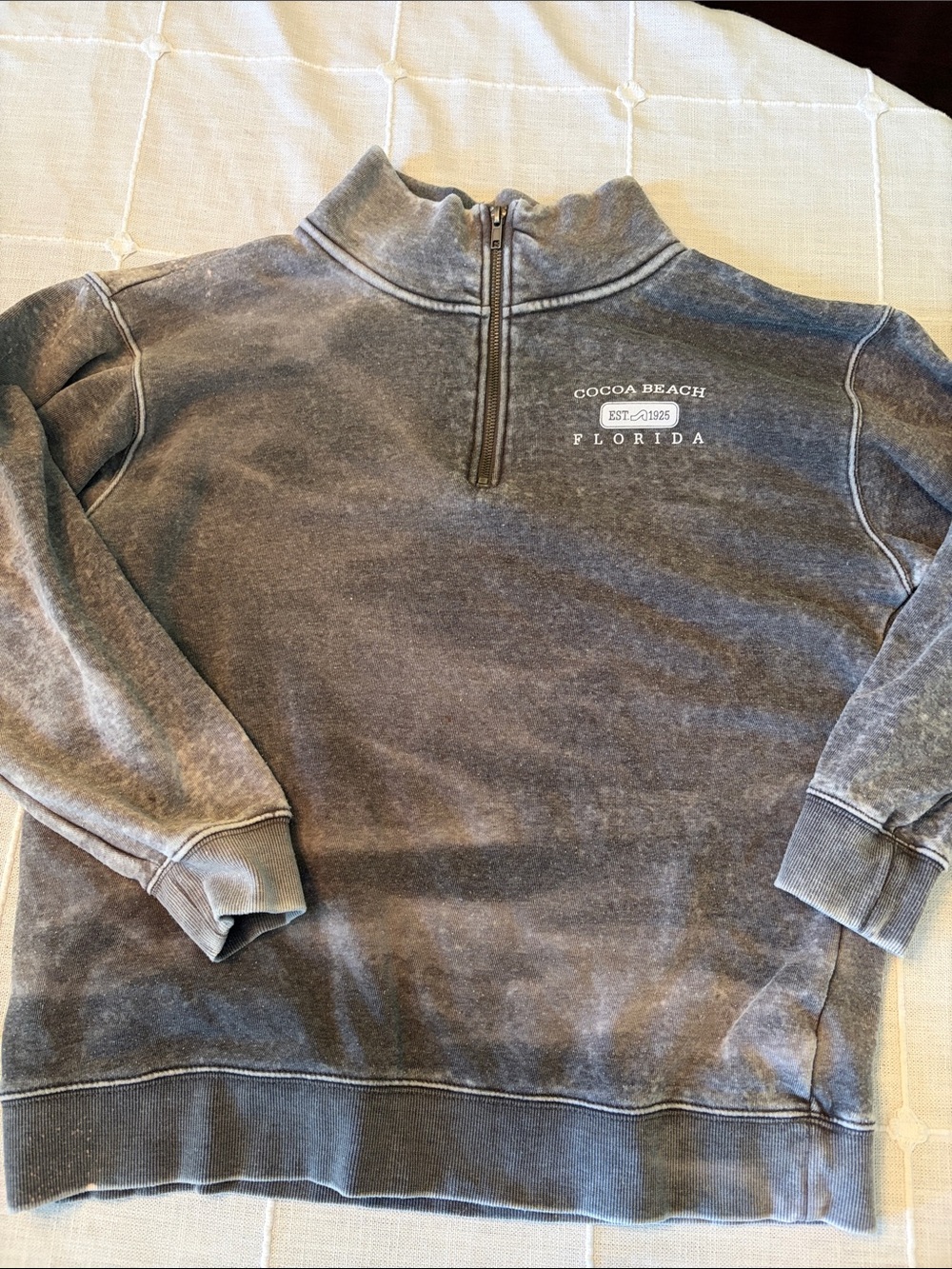 surf style Men's Quarter-Zip Pullover - Washed Gray
